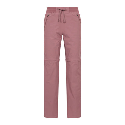 Dark Pink - Front - Mountain Warehouse Womens-Ladies Explorer Zip-Off Hiking Trousers