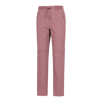 Dark Pink - Side - Mountain Warehouse Womens-Ladies Explorer Zip-Off Hiking Trousers