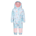 Light Blue - Front - Mountain Warehouse Childrens-Kids All In One Softshell Bodysuit