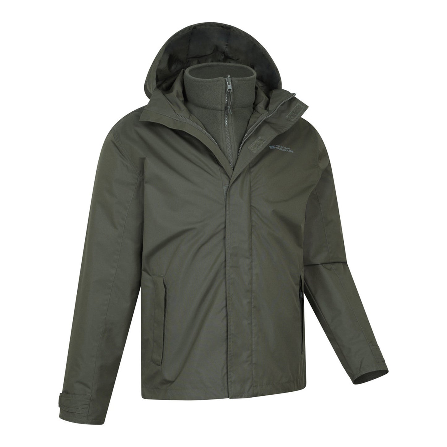 Dark Khaki - Back - Mountain Warehouse Mens Fell II 3 in 1 Jacket