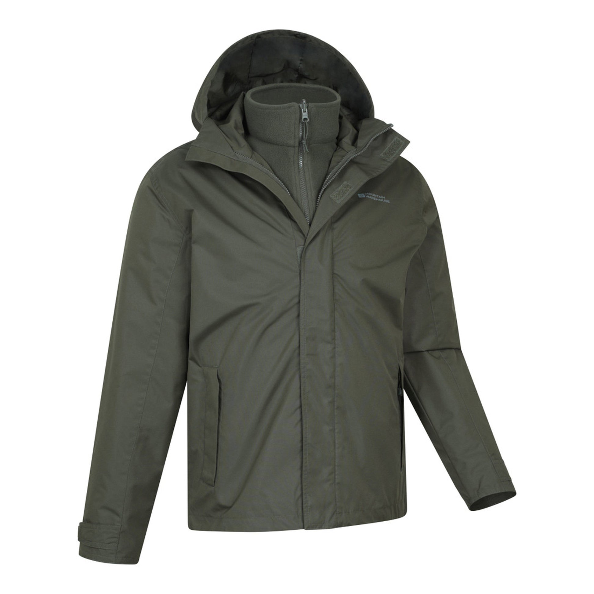 Dark Khaki - Back - Mountain Warehouse Mens Fell II 3 in 1 Jacket