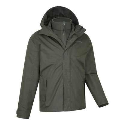 Dark Khaki - Back - Mountain Warehouse Mens Fell II 3 in 1 Jacket
