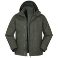 Dark Khaki - Front - Mountain Warehouse Mens Fell II 3 in 1 Jacket