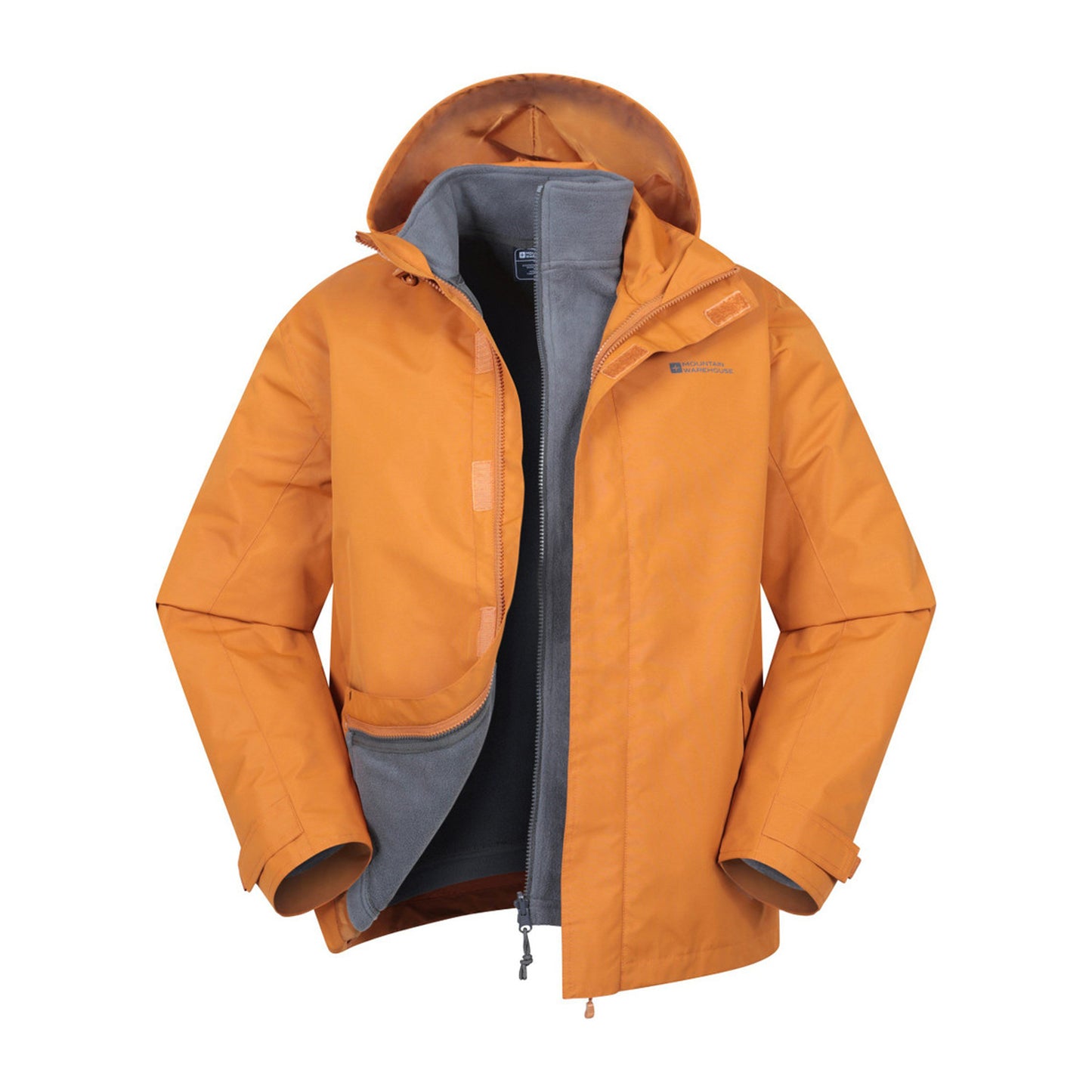 Burnt Orange - Front - Mountain Warehouse Mens Fell II 3 in 1 Jacket