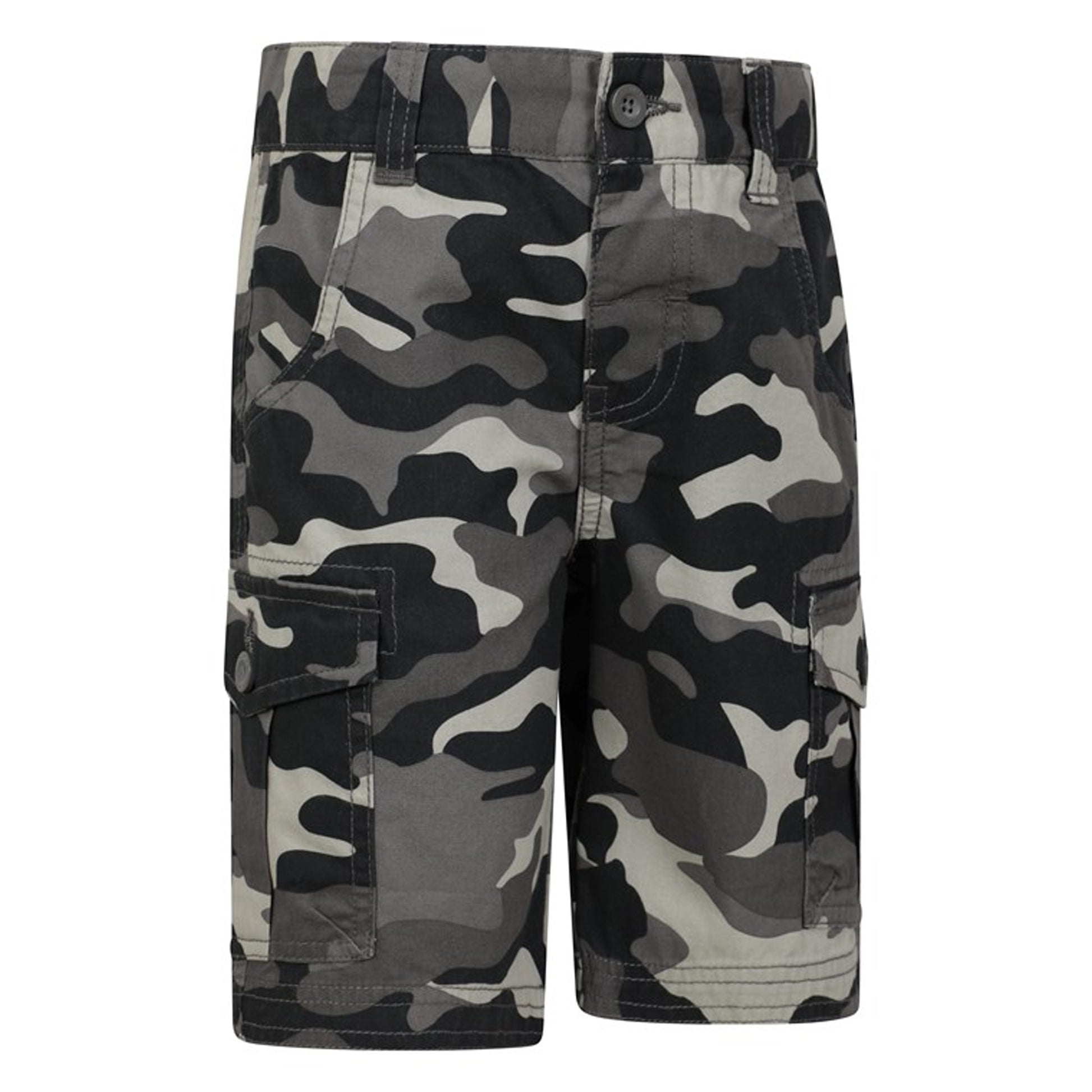 Black - Back - Mountain Warehouse Childrens-Kids Camo Cargo Shorts