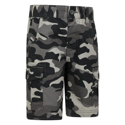 Black - Back - Mountain Warehouse Childrens-Kids Camo Cargo Shorts