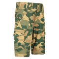 Light Beige-Green - Side - Mountain Warehouse Childrens-Kids Camo Cargo Shorts