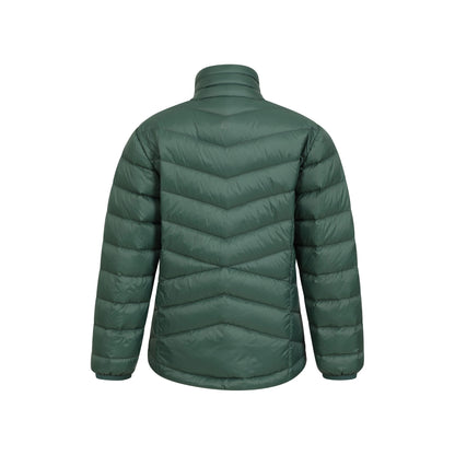 Khaki Green - Back - Mountain Warehouse Childrens-Kids Featherweight Down Jacket