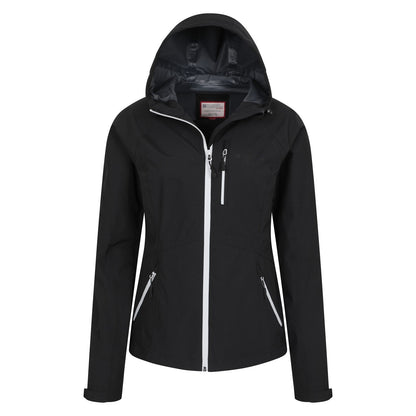 Black - Pack Shot - Mountain Warehouse Womens-Ladies Lightweight 2.5 Layer Waterproof Jacket
