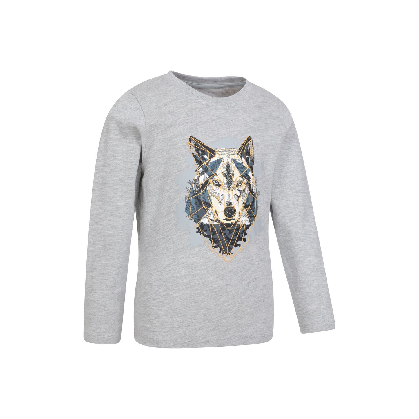 Beige - Back - Mountain Warehouse Childrens-Kids Wolf Organic Long-Sleeved T-Shirt
