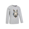 Beige - Back - Mountain Warehouse Childrens-Kids Wolf Organic Long-Sleeved T-Shirt