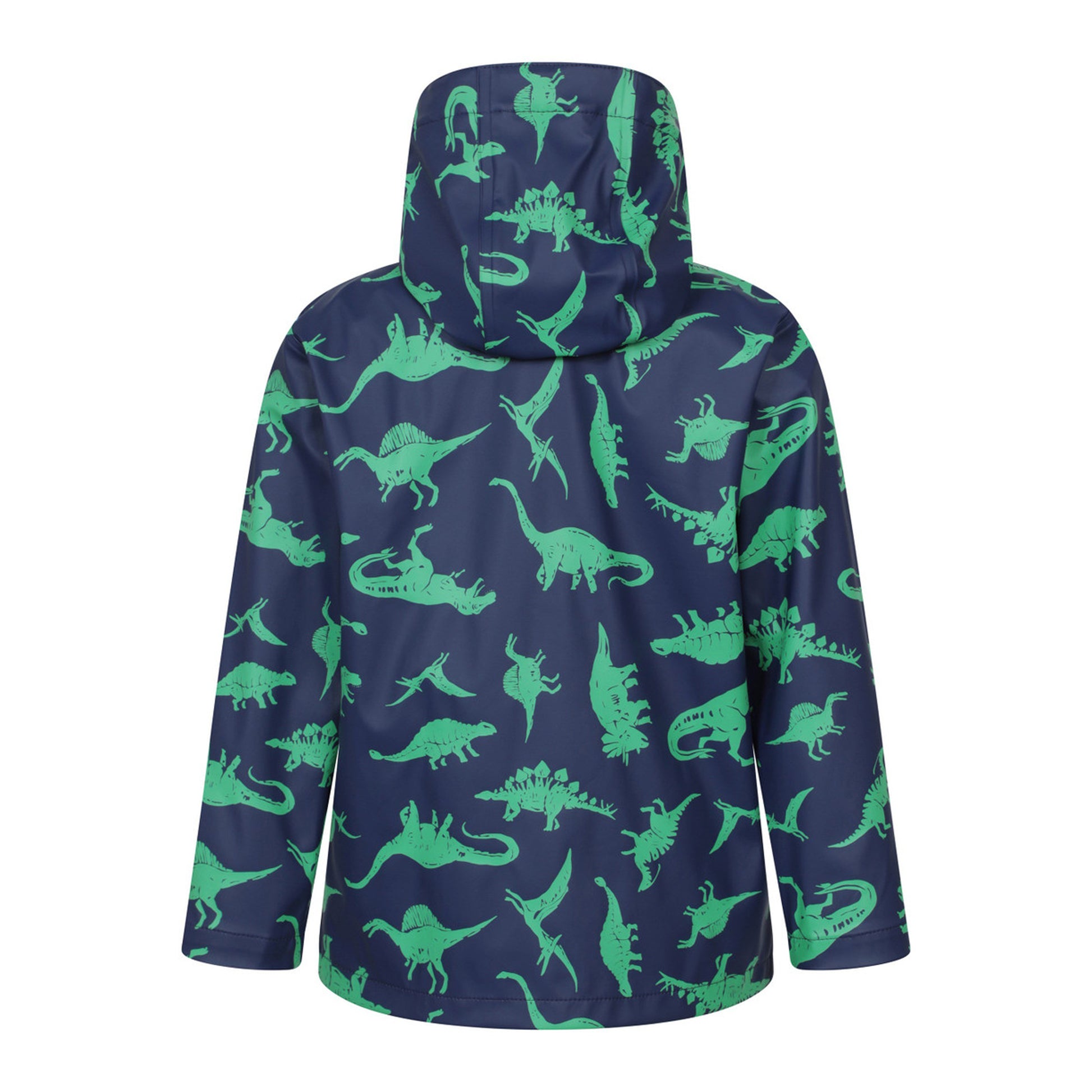 Blue - Back - Mountain Warehouse Childrens-Kids Raindrop Dinosaur Waterproof Jacket And Trousers Set