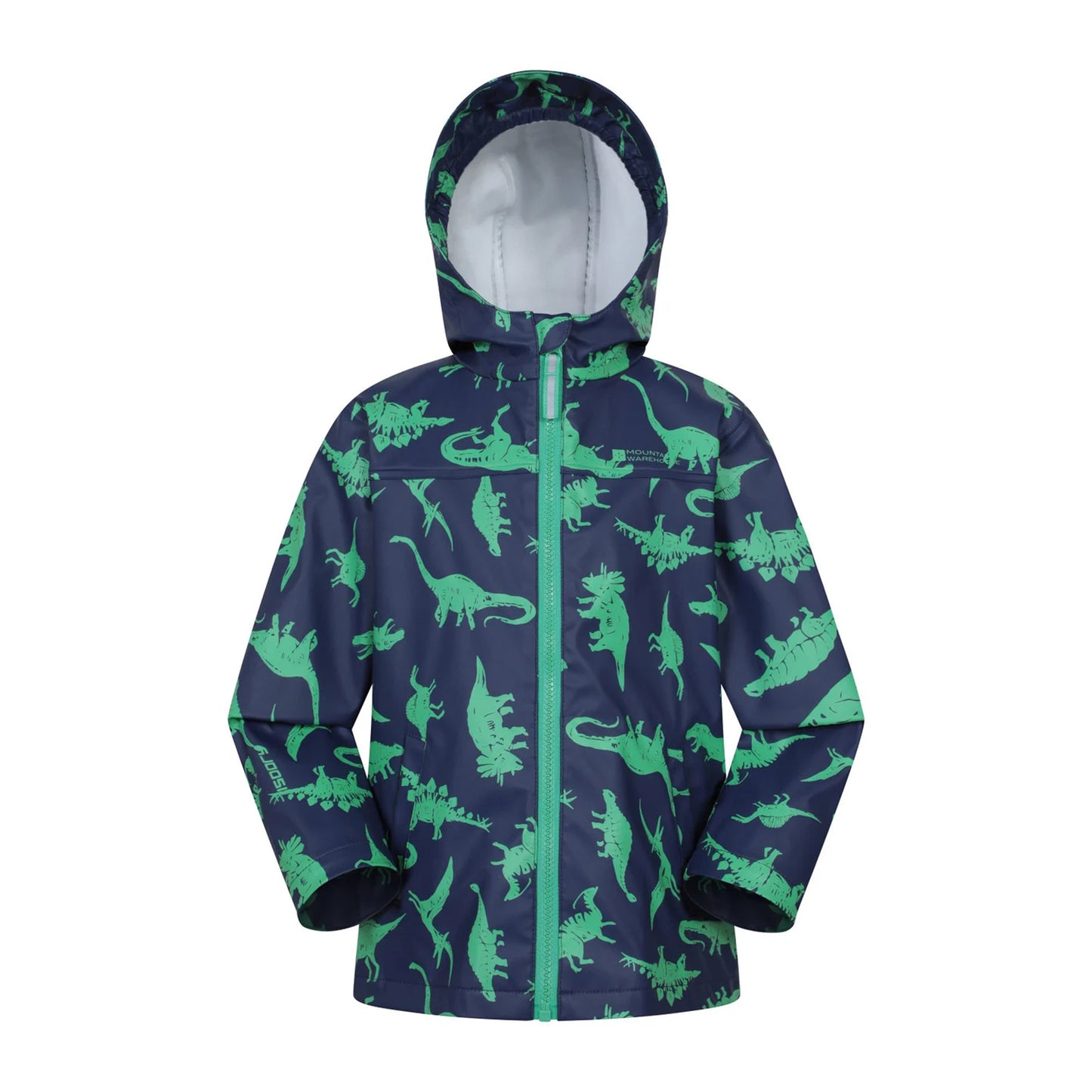 Blue - Side - Mountain Warehouse Childrens-Kids Raindrop Dinosaur Waterproof Jacket And Trousers Set