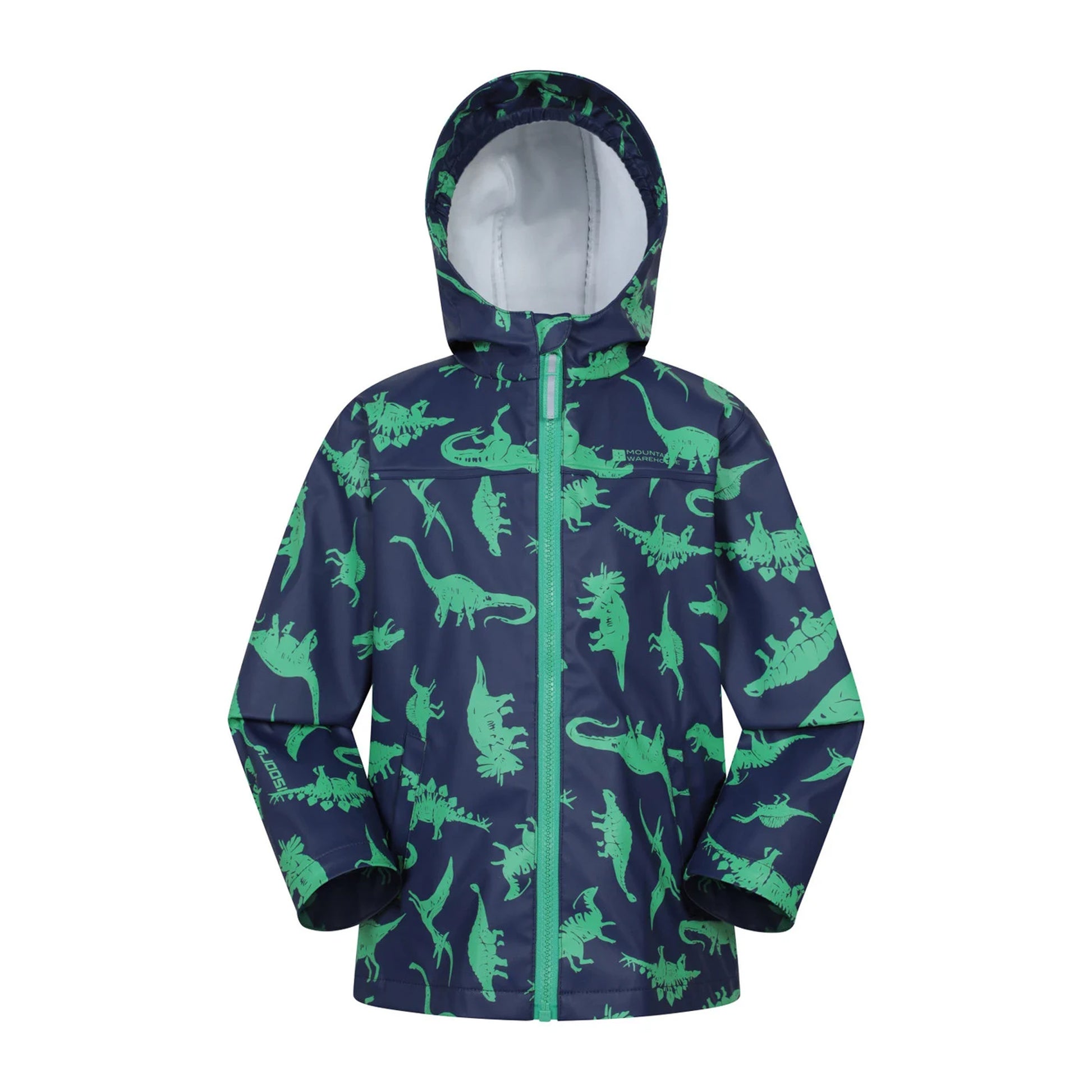 Blue - Side - Mountain Warehouse Childrens-Kids Raindrop Dinosaur Waterproof Jacket And Trousers Set