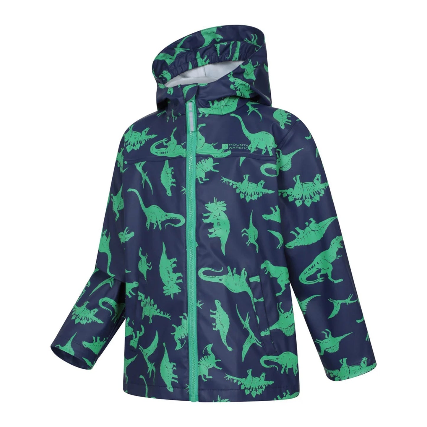 Blue - Lifestyle - Mountain Warehouse Childrens-Kids Raindrop Dinosaur Waterproof Jacket And Trousers Set