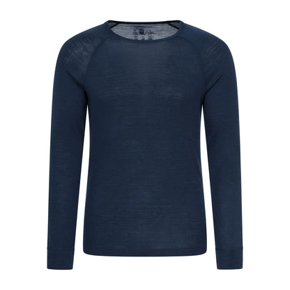 Navy - Side - Mountain Warehouse Mens Merino Wool Thermal Base Layers Set