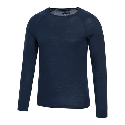 Navy - Pack Shot - Mountain Warehouse Mens Merino Wool Thermal Base Layers Set