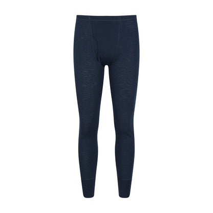 Navy - Close up - Mountain Warehouse Mens Merino Wool Thermal Base Layers Set