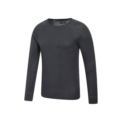 Dark Grey - Side - Mountain Warehouse Mens Merino Wool Thermal Base Layers Set