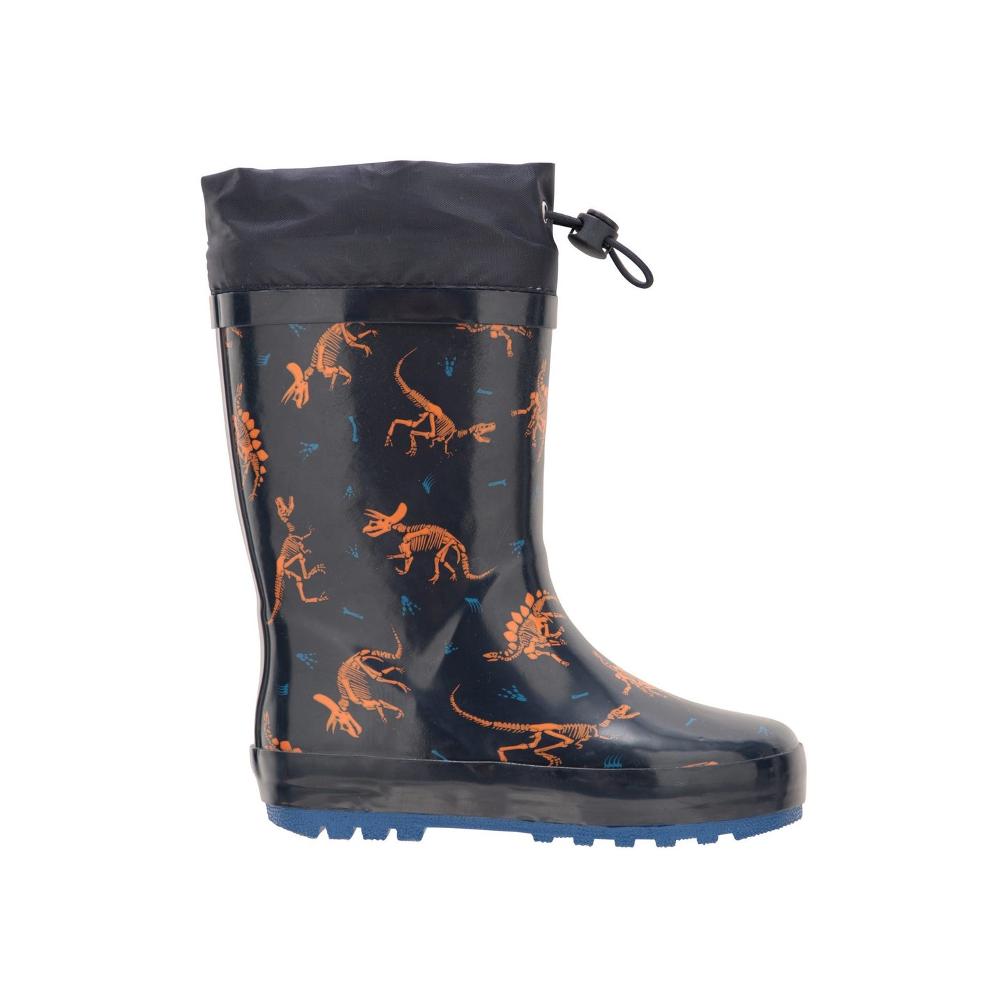 Teal - Pack Shot - Mountain Warehouse Childrens-Kids Dinosaur Skeleton Wellington Boots