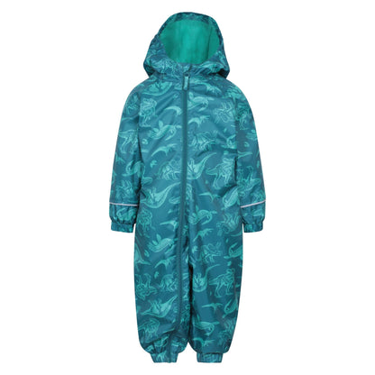 Teal - Front - Mountain Warehouse Childrens-Kids Spright Animals Waterproof Rain Suit