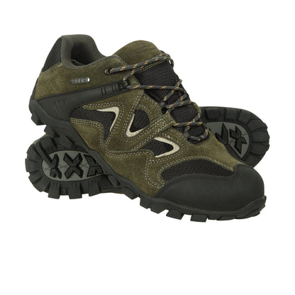 Khaki - Front - Mountain Warehouse Mens Curlews Waterproof Suede Walking Shoes