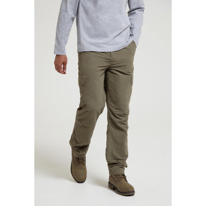 Dark Beige - Front - Mountain Warehouse Mens Navigator Mosquito Repellent Regular Trousers