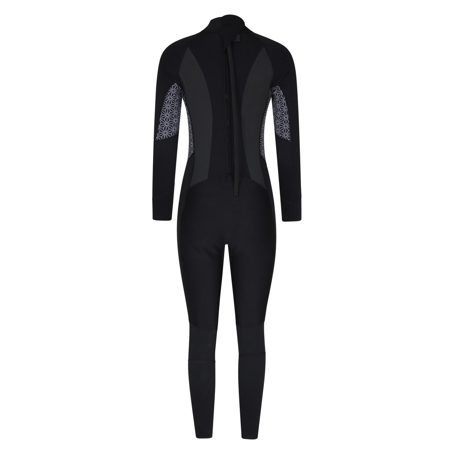 Black - Back - Mountain Warehouse Womens-Ladies Printed Full Wetsuit