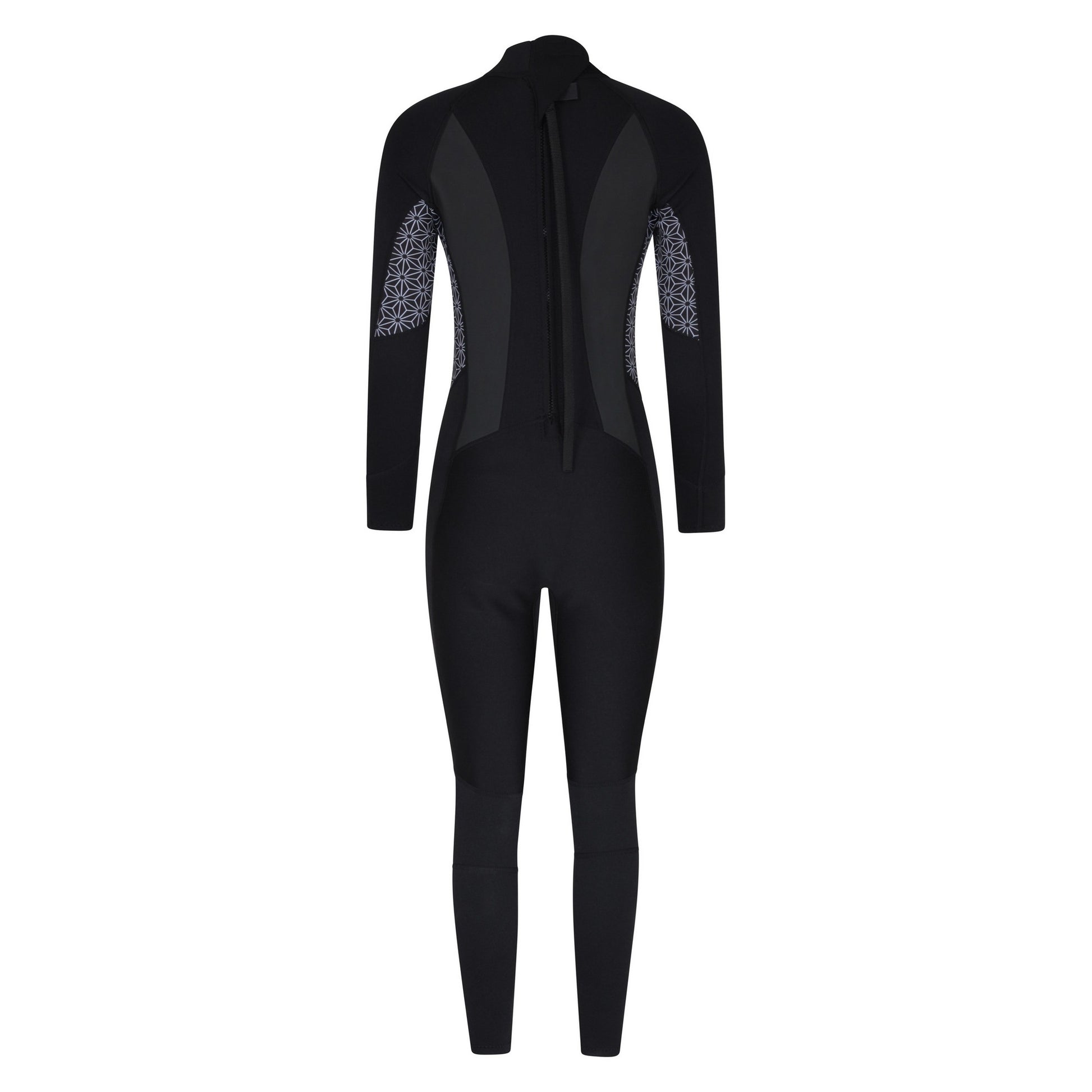 Black - Back - Mountain Warehouse Womens-Ladies Printed Full Wetsuit