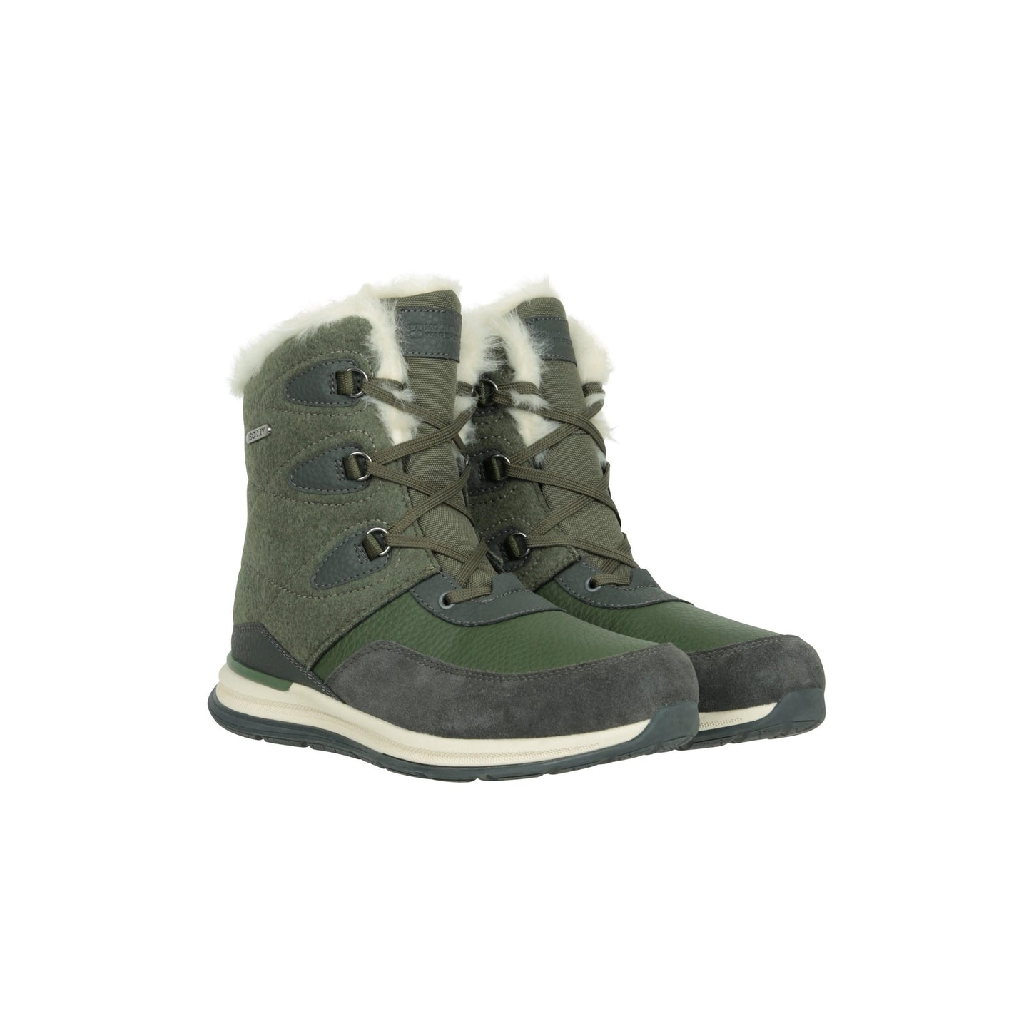Khaki Green - Front - Mountain Warehouse Womens-Ladies Ice Crystal Waterproof Snow Boots