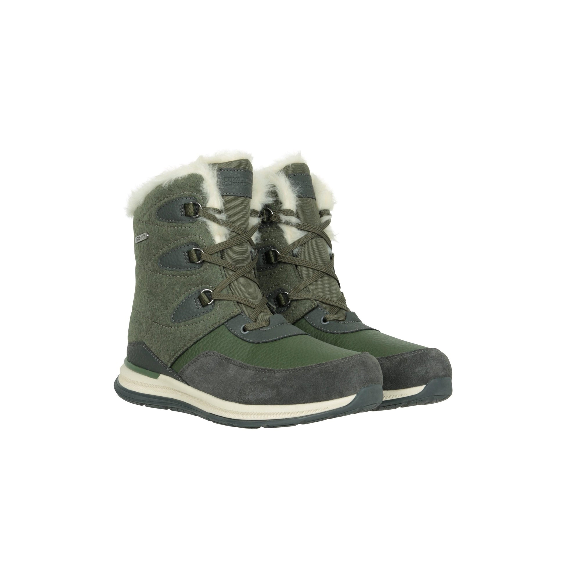 Khaki Green - Front - Mountain Warehouse Womens-Ladies Ice Crystal Waterproof Snow Boots