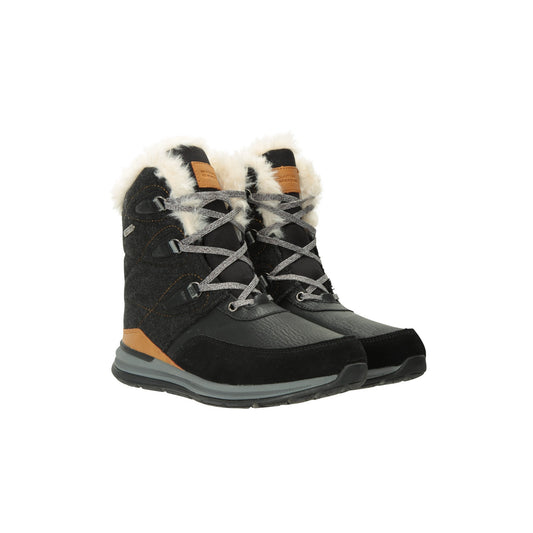 Brown - Front - Mountain Warehouse Womens-Ladies Ice Crystal Waterproof Snow Boots