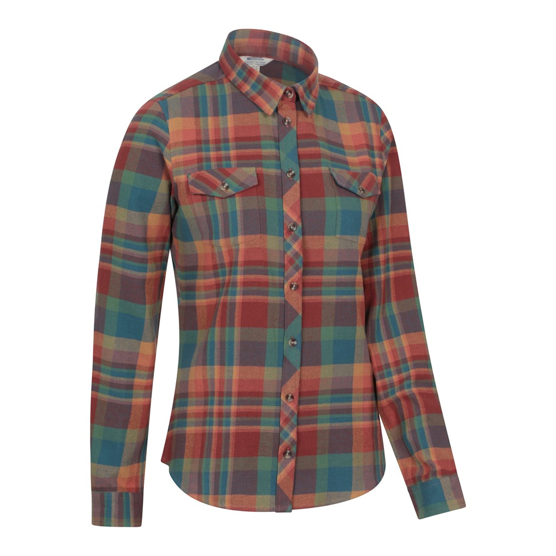Burnt Orange - Back - Mountain Warehouse Womens-Ladies Willow Flannel Shirt