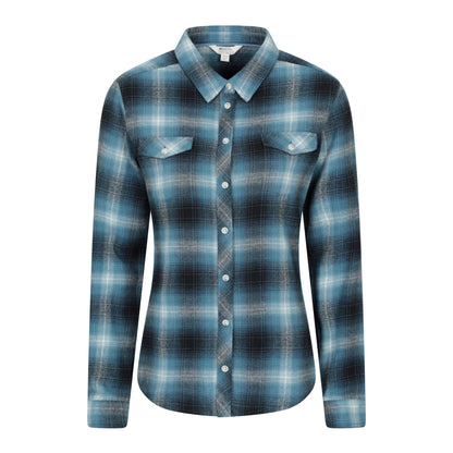 Dark Blue - Front - Mountain Warehouse Womens-Ladies Willow Flannel Shirt