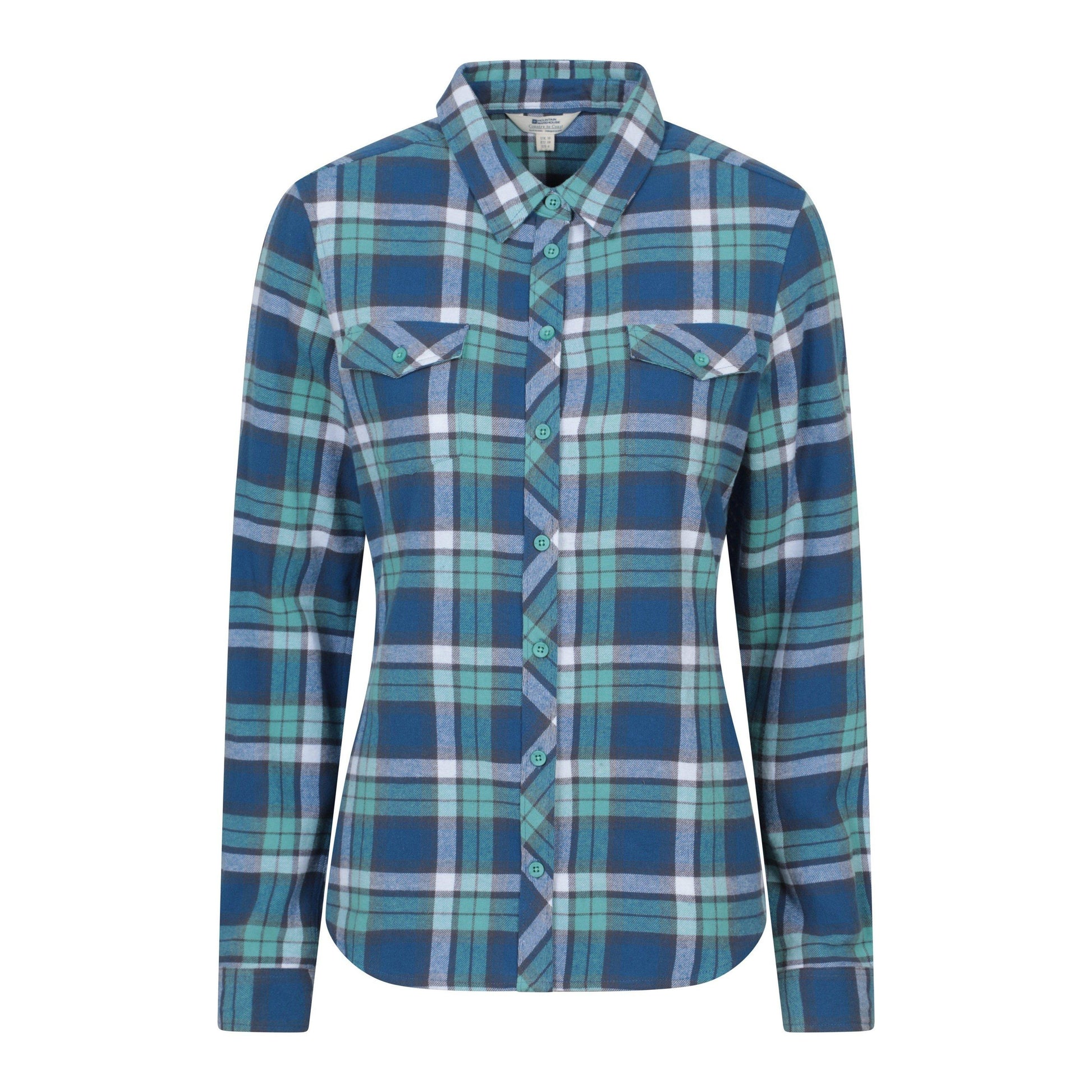 Blue - Front - Mountain Warehouse Womens-Ladies Willow Flannel Shirt