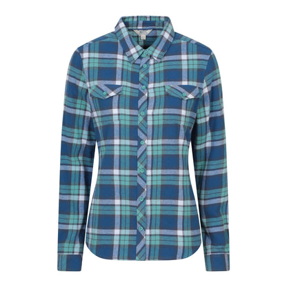 Blue - Front - Mountain Warehouse Womens-Ladies Willow Flannel Shirt