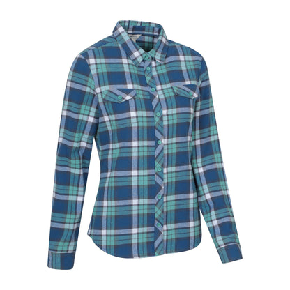 Blue - Side - Mountain Warehouse Womens-Ladies Willow Flannel Shirt
