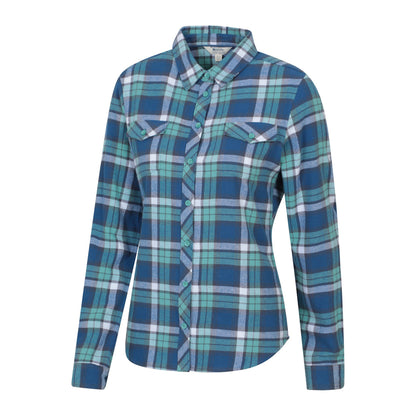 Blue - Lifestyle - Mountain Warehouse Womens-Ladies Willow Flannel Shirt