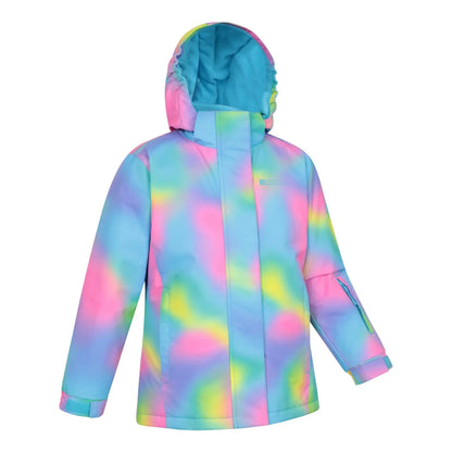 Bright Pink - Side - Mountain Warehouse Childrens-Kids Printed Ski Jacket Set