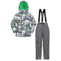 Grey - Front - Mountain Warehouse Childrens-Kids Printed Ski Jacket Set