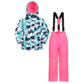 Teal - Front - Mountain Warehouse Childrens-Kids Printed Ski Jacket Set