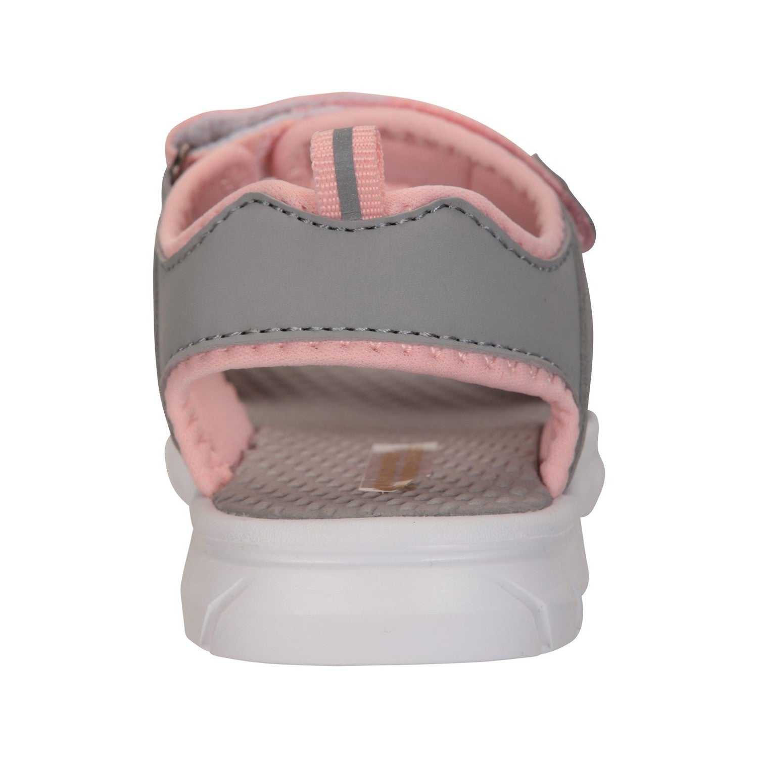 Coral-Grey-White - Back - Mountain Warehouse Childrens-Kids Tide Patterned Sandals