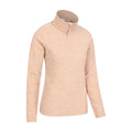 Beige - Back - Mountain Warehouse Womens-Ladies Snowdon Melange Fleece Top