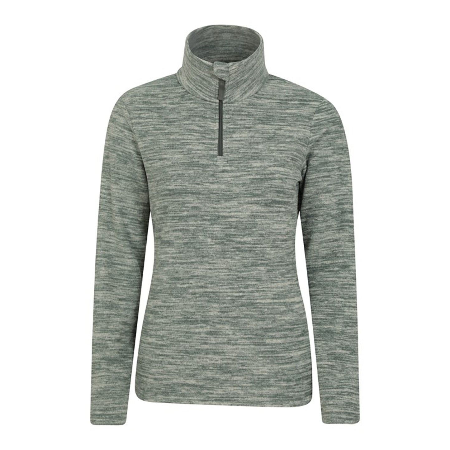 Khaki - Front - Mountain Warehouse Womens-Ladies Snowdon Melange Fleece Top