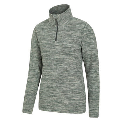Khaki - Side - Mountain Warehouse Womens-Ladies Snowdon Melange Fleece Top