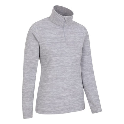 Grey - Back - Mountain Warehouse Womens-Ladies Snowdon Melange Fleece Top