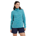 Teal - Pack Shot - Mountain Warehouse Womens-Ladies Snowdon Melange Fleece Top