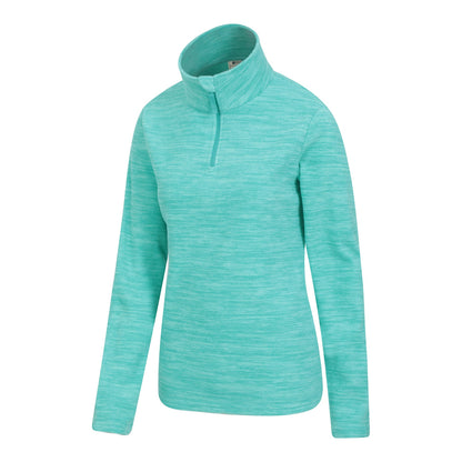 Turquoise - Side - Mountain Warehouse Womens-Ladies Snowdon Melange Fleece Top