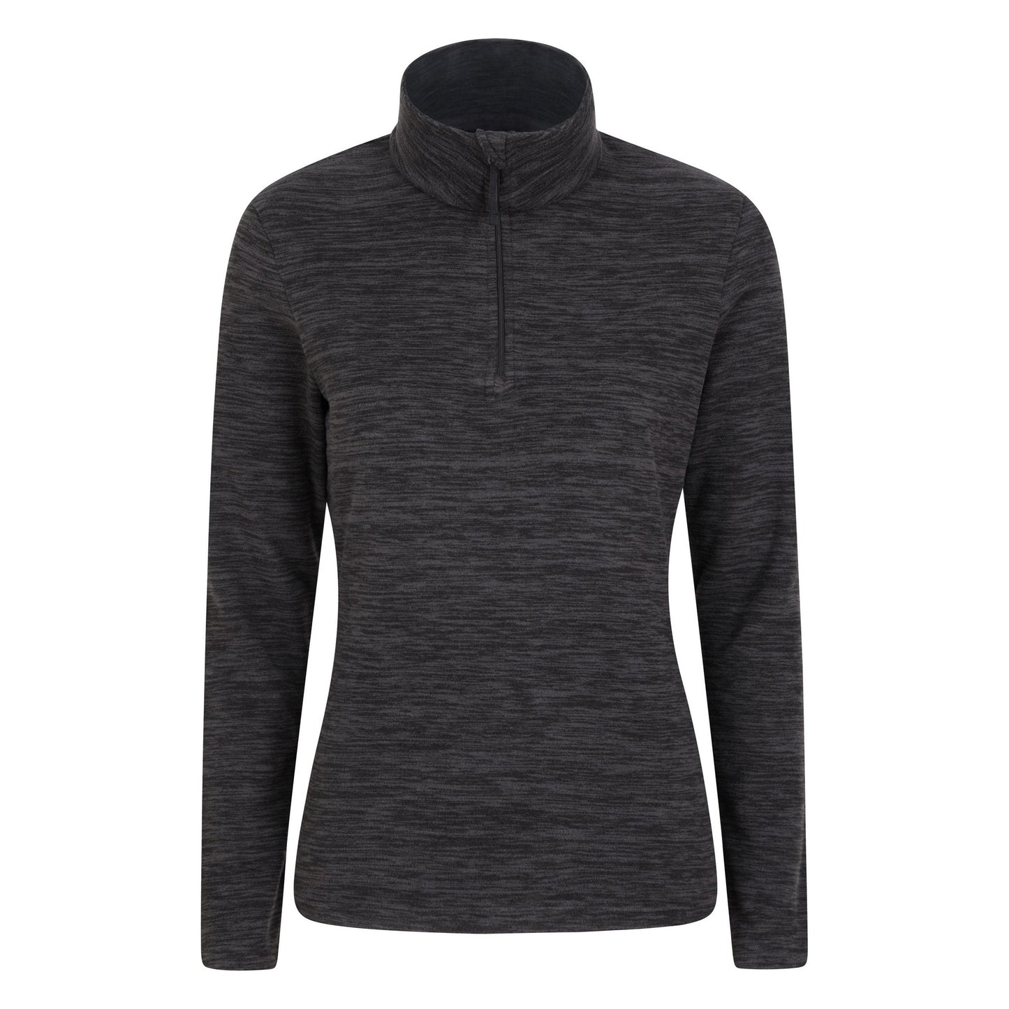 Jet Black - Front - Mountain Warehouse Womens-Ladies Snowdon Melange Fleece Top