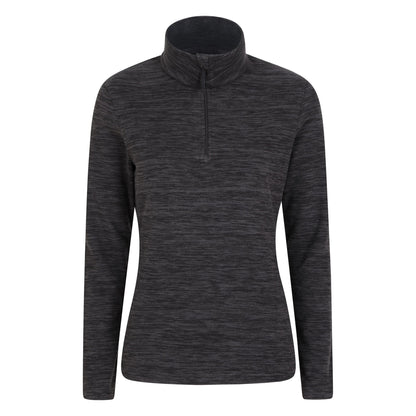 Jet Black - Front - Mountain Warehouse Womens-Ladies Snowdon Melange Fleece Top